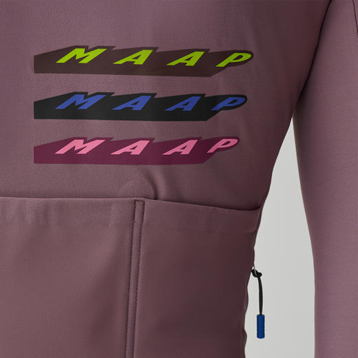 MAAP 男士 Evade X Thermal LS Jersey 2.0 葡萄紫 加绒长袖骑行服 商品图4