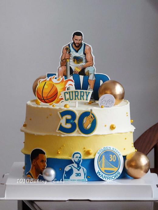 「NBA神射手·CURRY库里·篮球明星」 巧克力糯米糖纸·订制照片·100%动物奶油（附图6寸加高·提前24小时预订） 商品图5