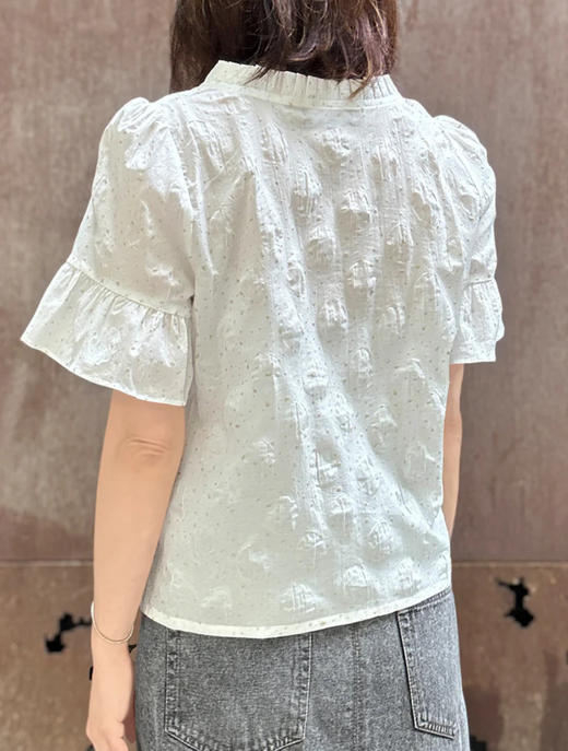 TYNVIE 排褶领中袖上衣 商品图3