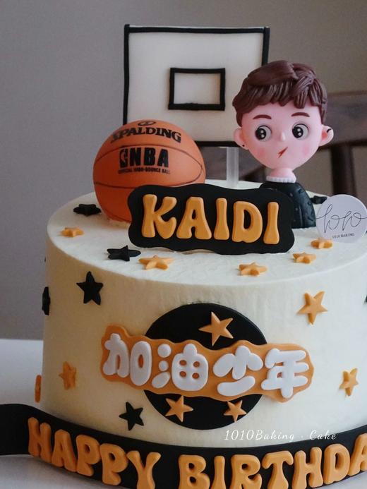 「加油少年·篮球」名字可改·翻糖巧克力·100%动物奶油（附图6寸加高·提前5天预订） 商品图1