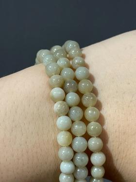 和田糖料白玉圆珠项链，顺丰包邮