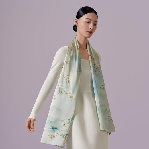 万事利“染春风”双面印花长巾 商品图2