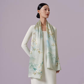 万事利“染春风”双面印花长巾