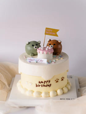 定制款裸蛋糕 - 可爱熊