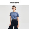 [福利价]lost in echo2024夏季新款宽松直筒破缝短袖毛边水洗纯棉T恤上衣 商品缩略图3