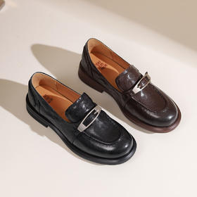 西村名物2024年秋季新款舒适平底百搭轻便乐福鞋T24CM38381