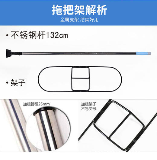 60cm大平板拖把家用商用工业用大号尘推排拖酒店大堂大头拖把油拖棉线拖布长地拖 商品图3