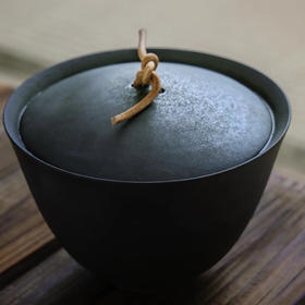 牛皮绳粗陶盖碗