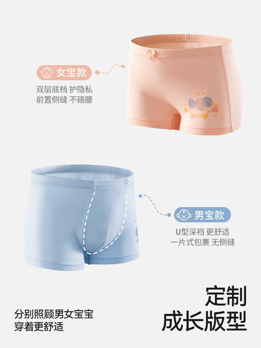 贝肽斯儿童内裤男童女童纯棉小男孩内裤青少年四角裤抗菌透气不夹屁屁 商品图4