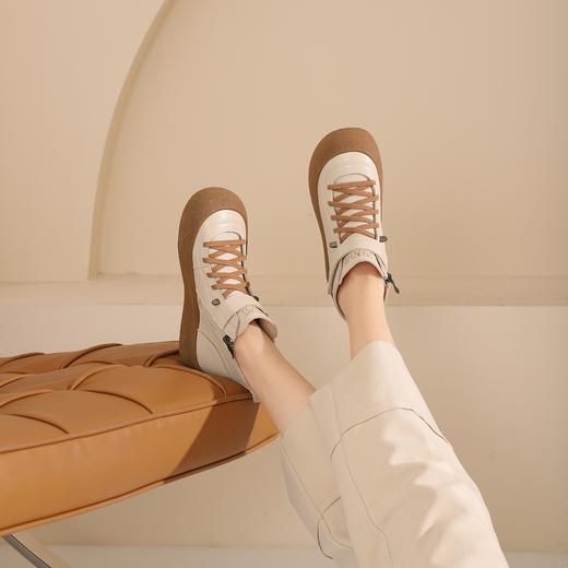 西村名物2024年冬季新款超轻厚底舒适轻便系带马丁靴短靴T24DS47851 商品图3