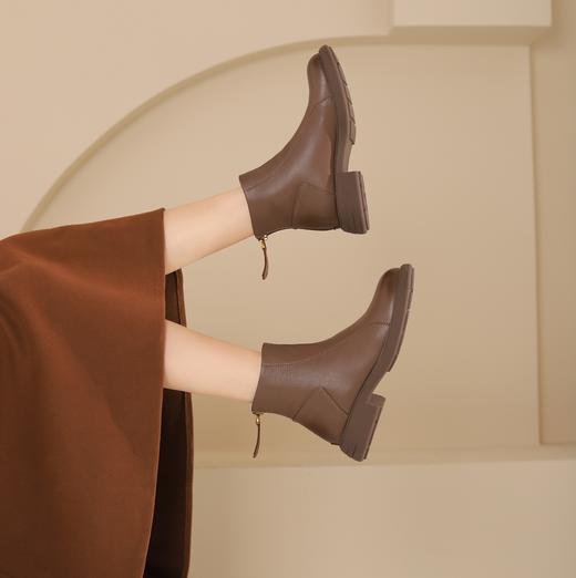 西村名物2024年冬季新款超轻厚底舒适百搭切尔西靴T24DS47811 商品图2