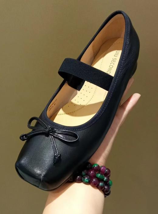 西村名物2024年秋季新款蝴蝶结饰扣舒适平底玛丽珍单鞋U24CE38621 商品图1