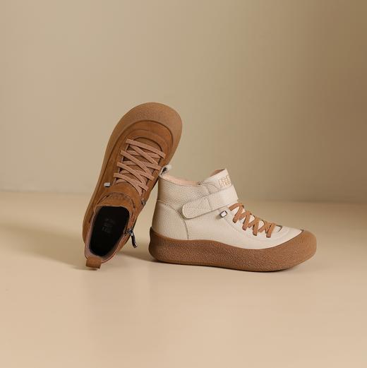 西村名物2024年冬季新款超轻厚底舒适轻便系带马丁靴短靴T24DS47851 商品图2