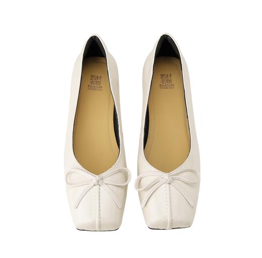 西村名物2024年秋季新款低跟方跟蝴蝶机饰扣方头浅口单鞋X24CE38521 商品图6