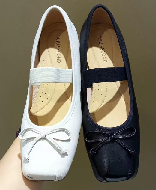 西村名物2024年秋季新款蝴蝶结饰扣舒适平底玛丽珍单鞋U24CE38621 商品图0