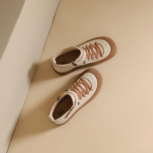 西村名物2024年冬季新款超轻厚底舒适轻便系带马丁靴短靴T24DS47851 商品图5