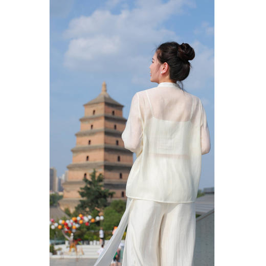 【抖音专属】中式衬衫（24810984-晴雪） 商品图5