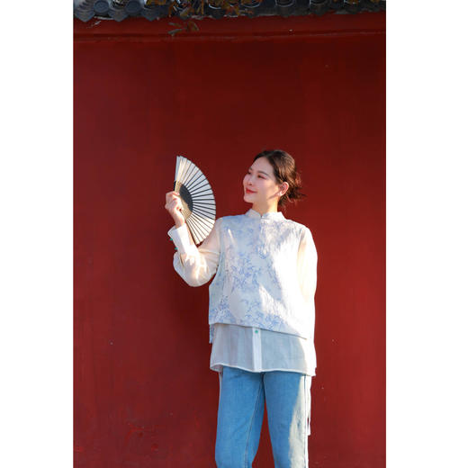 【抖音专属】新中式马甲（24804991青士） 商品图3