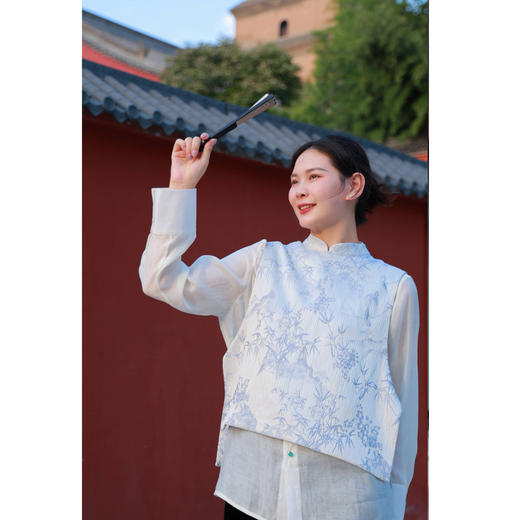 【抖音专属】新中式马甲（24804991青士） 商品图0