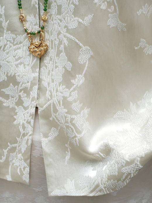 盛唐婧 |圆领双耳盘扣丝麻中袖外套 商品图8