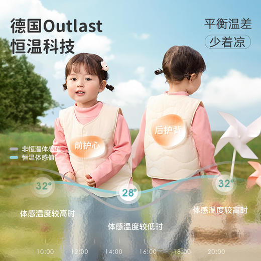 ibaby×outlast太空科技恒温棉感三防V领宇航绒儿童马甲男童秋冬夹棉女童内搭外穿外套 商品图1