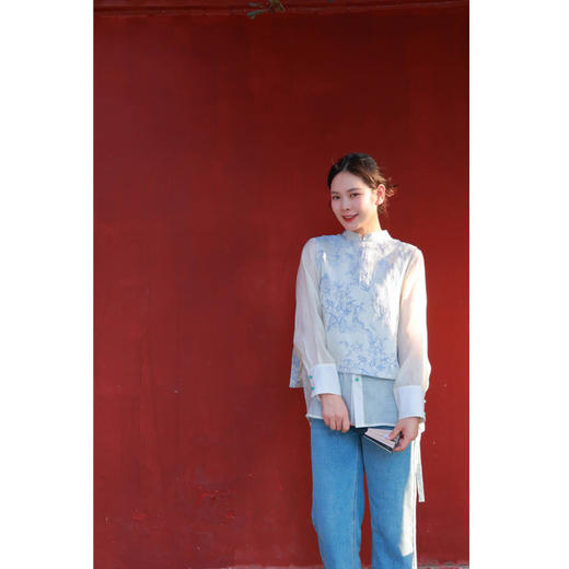 【抖音专属】新中式马甲（24804991青士） 商品图4