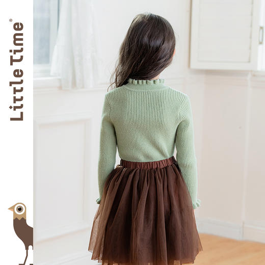littletime女童打底衫毛衣文艺感2024秋冬新款儿童套头长袖针织衫 商品图4