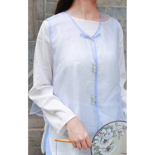 【线上专属】飘纱马甲(24704395-暮山紫) 商品图4