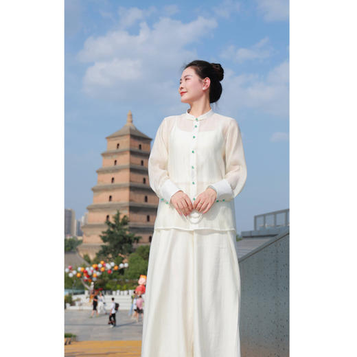 【抖音专属】中式衬衫（24810984-晴雪） 商品图3