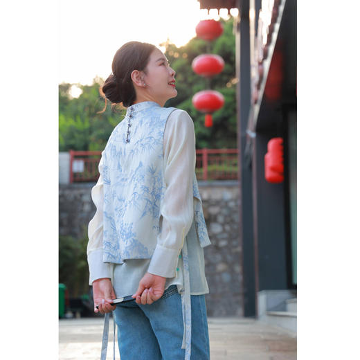 【抖音专属】新中式马甲（24804991青士） 商品图2