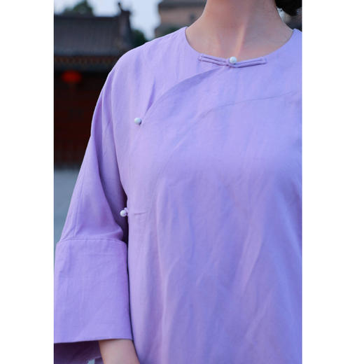 【抖音专属】斜襟衬衫（24710806紫锦葵） 商品图5