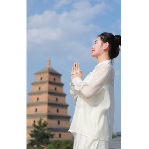 【抖音专属】中式衬衫（24810984-晴雪） 商品图1