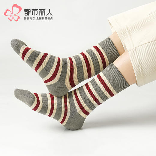 都市丽人中筒袜时尚系列精梳棉袜子女袜子LCTEC3 商品图0