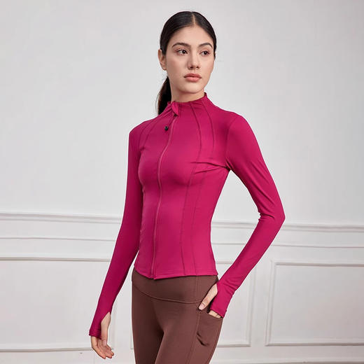 跃牌【健舞健美】系列 运动外套女秋冬新款修身显瘦拉链长袖8657 商品图2