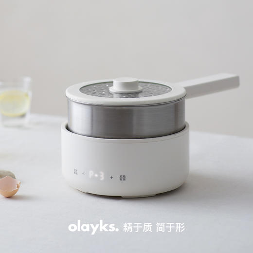 olayks立时 2.5L不锈钢电煮锅家用多功能分体式小型电炒锅小电锅 商品图0