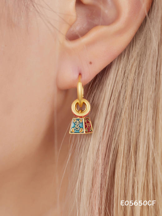 Oflye潮流饰品  新中式复古国风称心顺意耳环新款高级感女士轻奢气质耳坠 商品图0