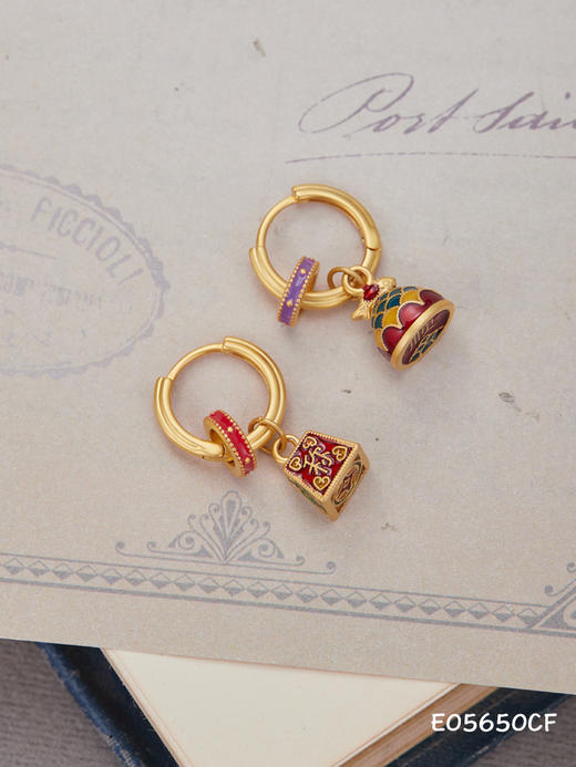 Oflye潮流饰品  新中式复古国风称心顺意耳环新款高级感女士轻奢气质耳坠 商品图3