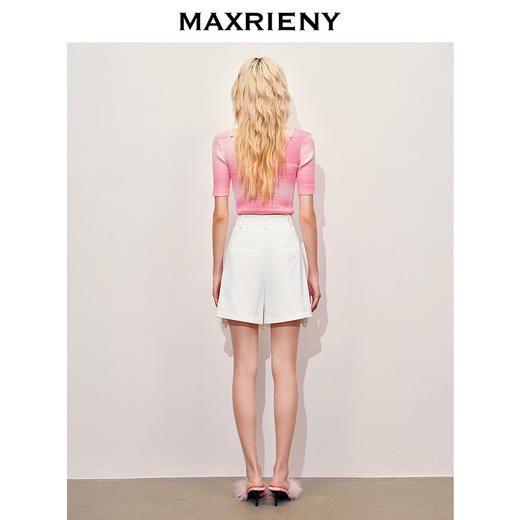 马克门店发货：MAXRIENY浪漫复古感V领渐变色套头毛衫女(货号:MC85SW307) 商品图3