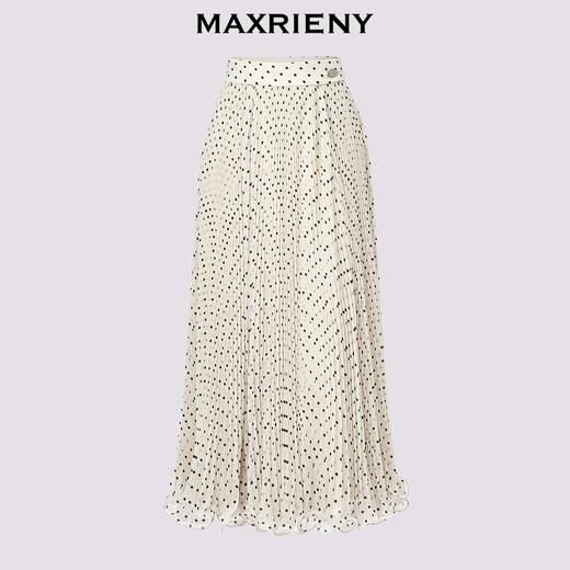 玛克门店发货MAXRIENY复古优雅感压褶高腰半身伞裙(货号:MC85SK514) 商品图4