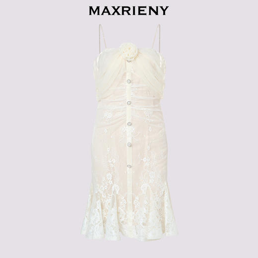 玛克门店发货：MAXRIENY*浪漫一字肩鱼尾蕾丝连衣裙(货号:MC85DR366) 商品图4