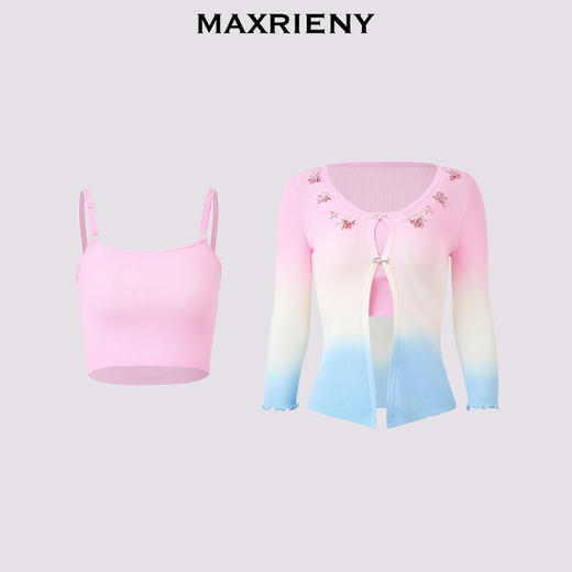 【商场同款】MAXRIENY南法度假风双层新意两件套毛衫2024夏季新品(货号:MC85SW316) 商品图4