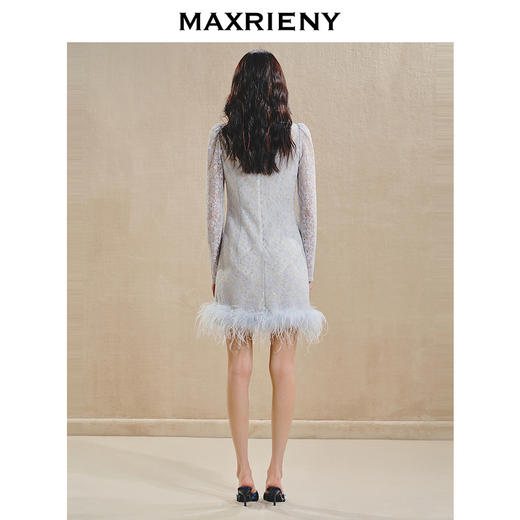 【商场同款】MAXRIENY贵雅新中式连衣裙水晶盘扣收腰裙子显瘦女(货号:MS85DR513) 商品图3