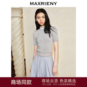 玛克门店发货：】MAXRIENY复古赫本套头修身针织毛衫24春款(货号:MC85SW052)