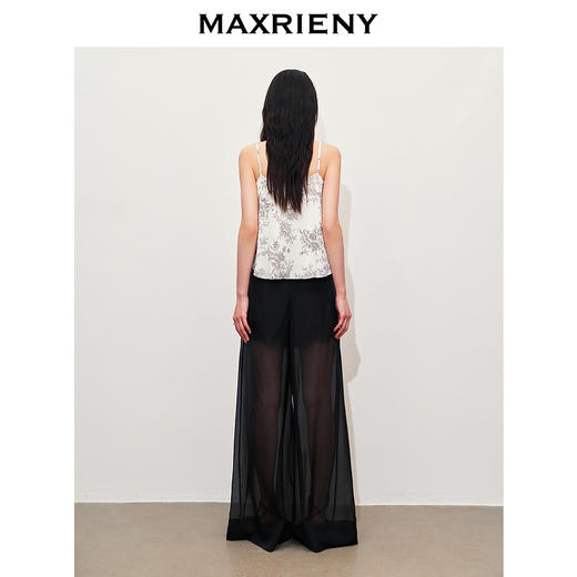玛克门店发货：MAXRIENY透视感雪纺阔腿裤装2024夏季新款休闲裤女(货号:MC85PA272) 商品图3