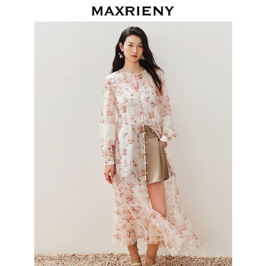 玛克门店发货：MAXRIENY浪漫复古绣花外套宽松中长款(货号:MC85JA258) 商品图1