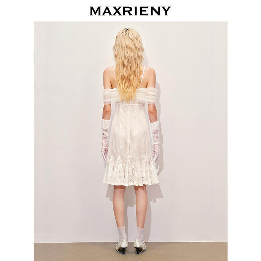 玛克门店发货：MAXRIENY*浪漫一字肩鱼尾蕾丝连衣裙(货号:MC85DR366) 商品图3