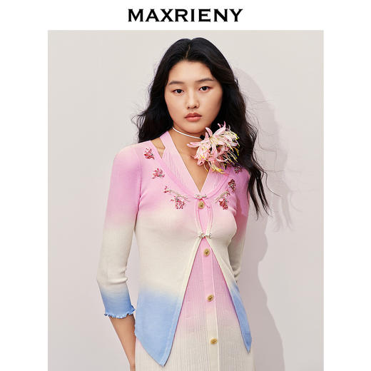 【商场同款】MAXRIENY南法度假风双层新意两件套毛衫2024夏季新品(货号:MC85SW316) 商品图2