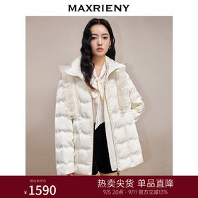 MAXRIENY甜美复古感羽绒服绣花珠片外套面包服(货号:MS88DC535)