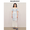 玛克门店发货：MAXRIENY甜美少女感一字肩吊带针织上衣女修身显瘦(货号:MS85SW264) 商品缩略图1