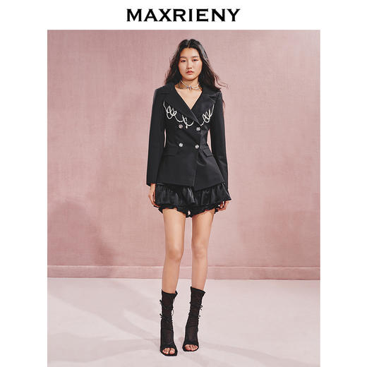 【贵雅日常-商场同款】MAXRIENY*都市感流苏钉珠收腰西装外套(货号:MC85JA574) 商品图1